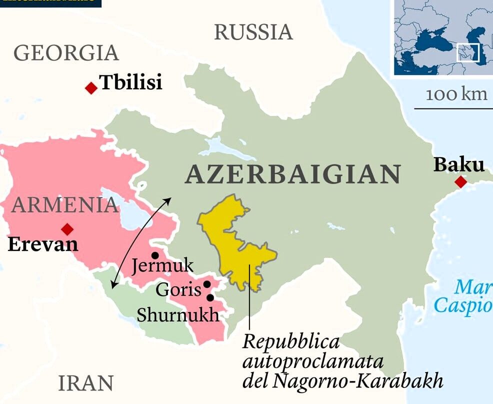 Cartina geografica dell'Armenia oggi